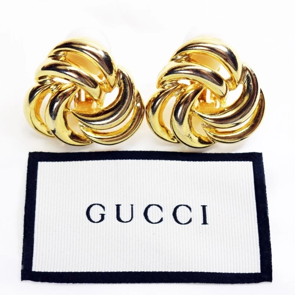 ⚜️Vintage PAOLO Gucci Celtic Swirl Clip On Earrings